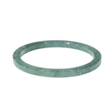Natural Guatamalan Square Dusty Teal Green Jade Bangle