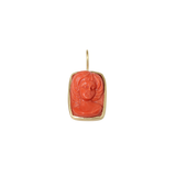 Coral Cameo Pendant in 18k Gold