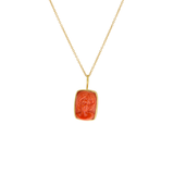 Coral Cameo Pendant in 18k Gold
