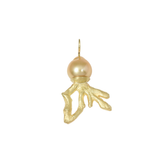 18k Coral and Golden Pearl Pendant