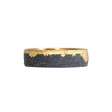 Asymmetrical Fog Band in Sand-Textured Oxidized Silver and 18k Gold