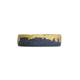 Asymmetrical Fog Band in Sand-Textured Oxidized Silver and 18k Gold