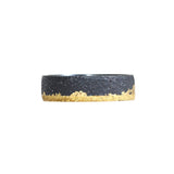 Asymmetrical Fog Band in Sand-Textured Oxidized Silver and 18k Gold