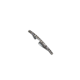 Curved Bar Ear Cuff in Oxidized Silver with White Diamonds
