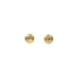 4mm Champagne Diamond Cup Post Earrings in 18k Yellow Gold