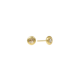 4mm Champagne Diamond Cup Post Earrings in 18k Yellow Gold