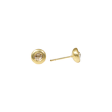 4mm Champagne Diamond Cup Post Earrings in 18k Yellow Gold