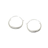 Small Silver Crescent Moon Hoop Earrings