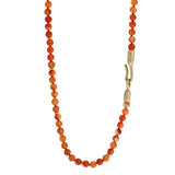 8mm Carnelian Bead Necklace with Bronze Clasp and Brass Beads