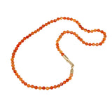 8mm Carnelian Bead Necklace with Bronze Clasp and Brass Beads