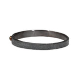 *Silk Bangle with Rose Cut Diamond in Oxidized Silver & 18k Gold