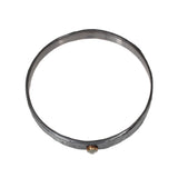 *Silk Bangle with Rose Cut Diamond in Oxidized Silver & 18k Gold