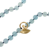 Aquamarine Beaded Necklace with 18k Pip Toggle Clasp