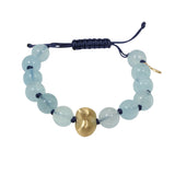 Acorn Aquamarine Beaded Bracelet in 18k Yellow Gold