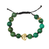 Acorn Jade Beaded Bracelet in 18k Yellow Gold