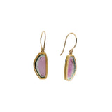 Watermelon Tourmaline Earrings in 18k Yellow Gold