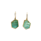Emerald Slice Earrings in 18k Yellow Gold