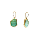 Emerald Slice Earrings in 18k Yellow Gold