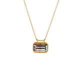 Watermelon Tourmaline Necklace in 18k Yellow Gold