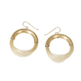 Small Full Moon White Horsehair Hoop Earrings