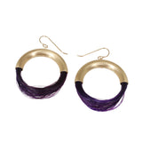 Small Purple Moon Horsehair Hoop Earrings