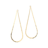 Long Teardrop Hoop Earrings in 14k Yellow Gold