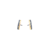 Fog Bar Post Earrings in Sand-Textured Oxidized Silver