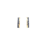 Fog Bar Post Earrings in Sand-Textured Oxidized Silver