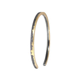 Narrow Fog Cuff Bracelet in Sand-Textured Oxidized Silver