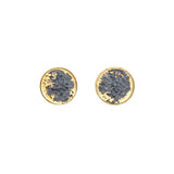 Round Fog Plug Earrings in Sand-Textured Oxidized Silver