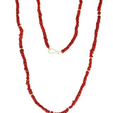 Red Coral Necklace with 18k Gold Beads