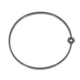 Flower Bangle in Oxidized Silver with Diamond