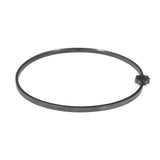 Flower Bangle in Oxidized Silver with Diamond