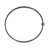 Honeycomb Bangle in Oxidized Silver with Diamonds