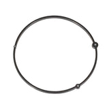 3 Dot Bangle in Oxidized Silver with Diamonds