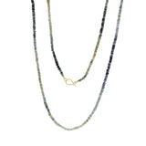 Forest Lake Sapphire Beaded Necklace - 42"