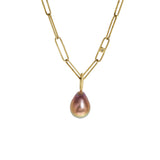 Lavender Rose Pearl Pendant in 18k Yellow Gold
