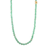 Aventurine Bead Necklace with Sand-Textured 18k Yellow Gold