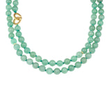 Aventurine Bead Necklace with Sand-Textured 18k Yellow Gold