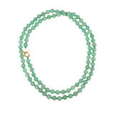 Aventurine Bead Necklace with Sand-Textured 18k Yellow Gold
