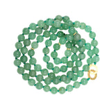 Aventurine Bead Necklace with Sand-Textured 18k Yellow Gold