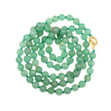 Aventurine Bead Necklace with Sand-Textured 18k Yellow Gold