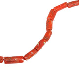 Ancient Coral Necklace with 18k Gold Beads and Champagne Diamonds