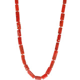 Ancient Coral Necklace with 18k Gold Beads and Champagne Diamonds