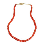 Ancient Coral Necklace with 18k Gold Beads and Champagne Diamonds