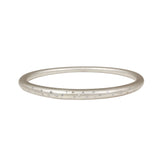 Tapered Oval Bangle in Brushed Silver with 30 Lab Grown White Diamonds