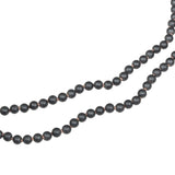 4mm Matte Hematite Round Bead Necklace with Light Pink Thread and Oxidized Silver Handmade Clasp