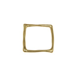 Organic Thin Square Ring in Brass