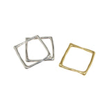 Organic Thin Square Ring in Brass