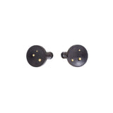 Round Areng Wood Plug Earrings with 18k Yellow Gold